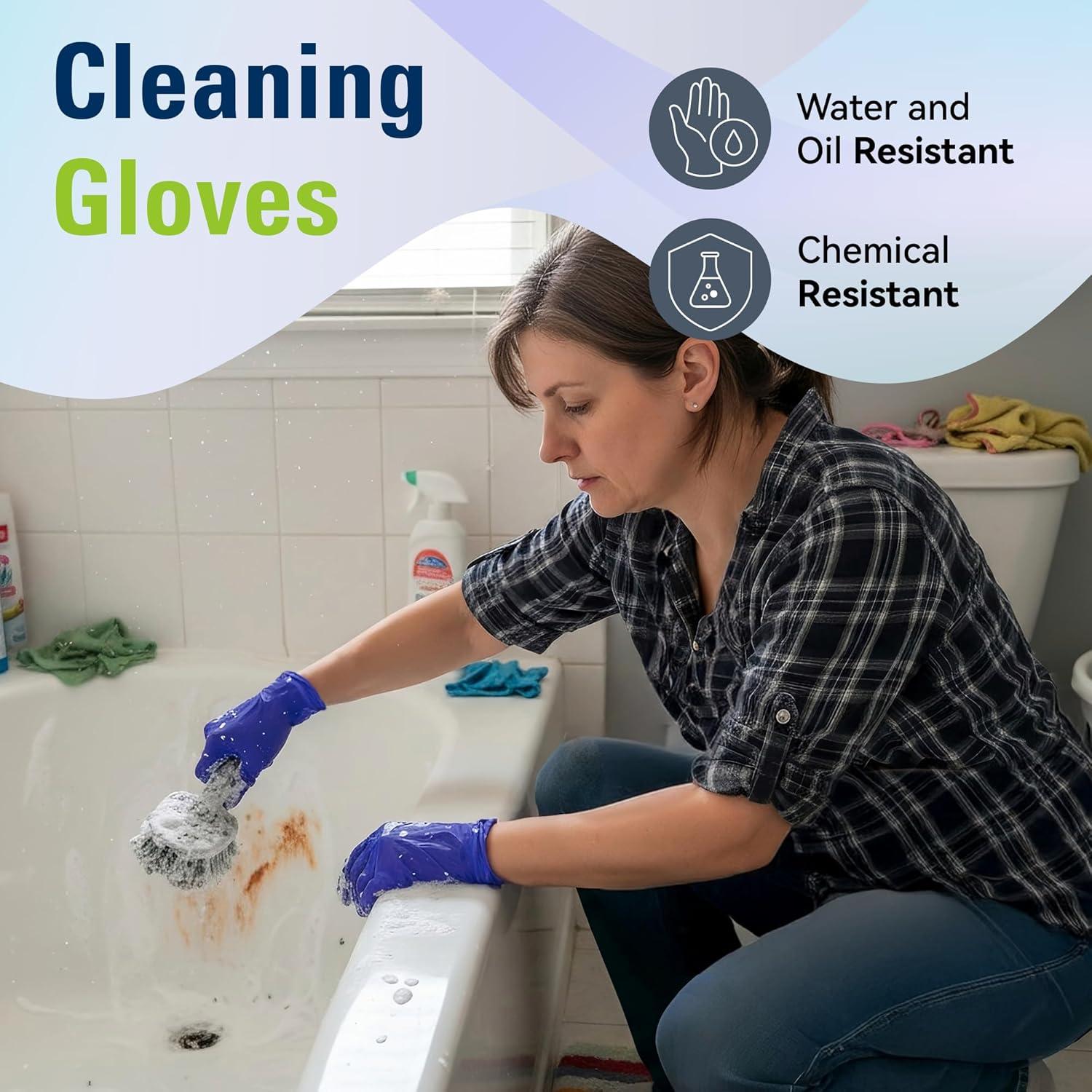imageDisposable Nitrile Gloves Food Safe LatexFree PowderFree Kitchen Rubber Gloves for Cooking and Cleaning100