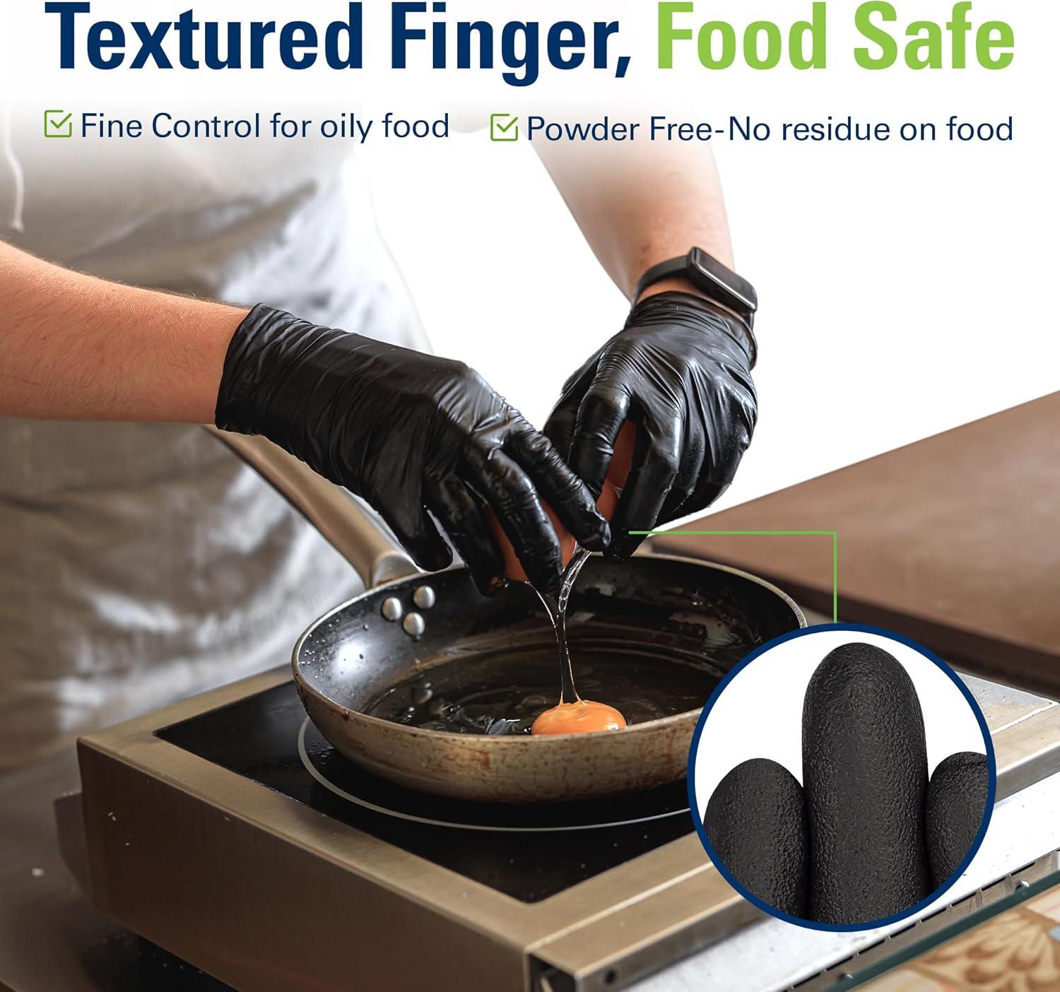 image:imageSWIFTLITE Black Nitrile Gloves Food Safe Disposable Gloves Latex Free Rubber Gloves Powder Free for Cooking Kitchen Clean07blacklarge 300