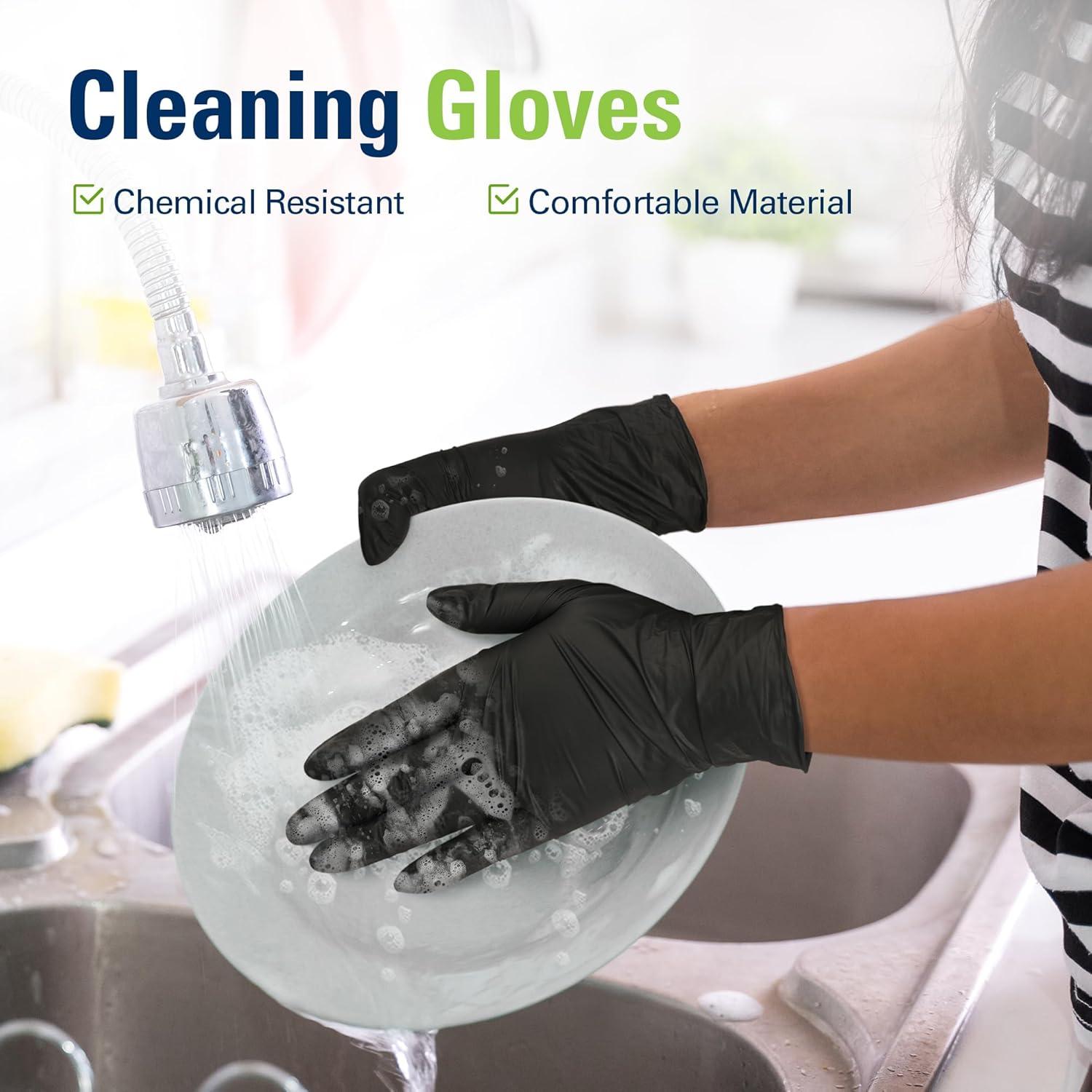image:imageSWIFTLITE Black Nitrile Gloves Food Safe Disposable Gloves Latex Free Rubber Gloves Powder Free for Cooking Kitchen Clean09blacksmall 1000