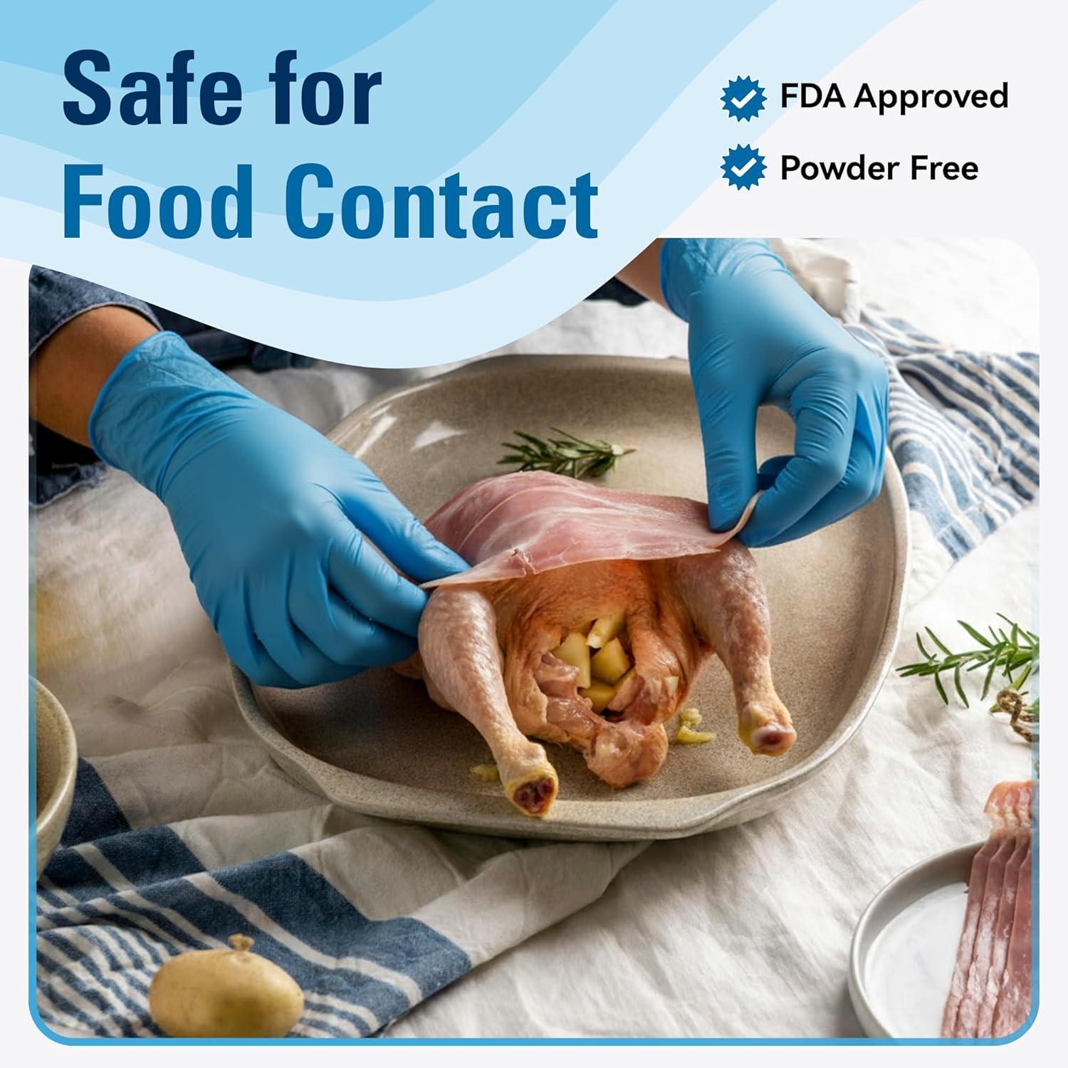 image:imageSWIFTLITE Dark Blue Nitrile Gloves amp Blue Nitrile Gloves Food Safe Disposable Gloves Latex Free Rubber Gloves Powder Free for Cooking Kitchen Cleaning 100 Large