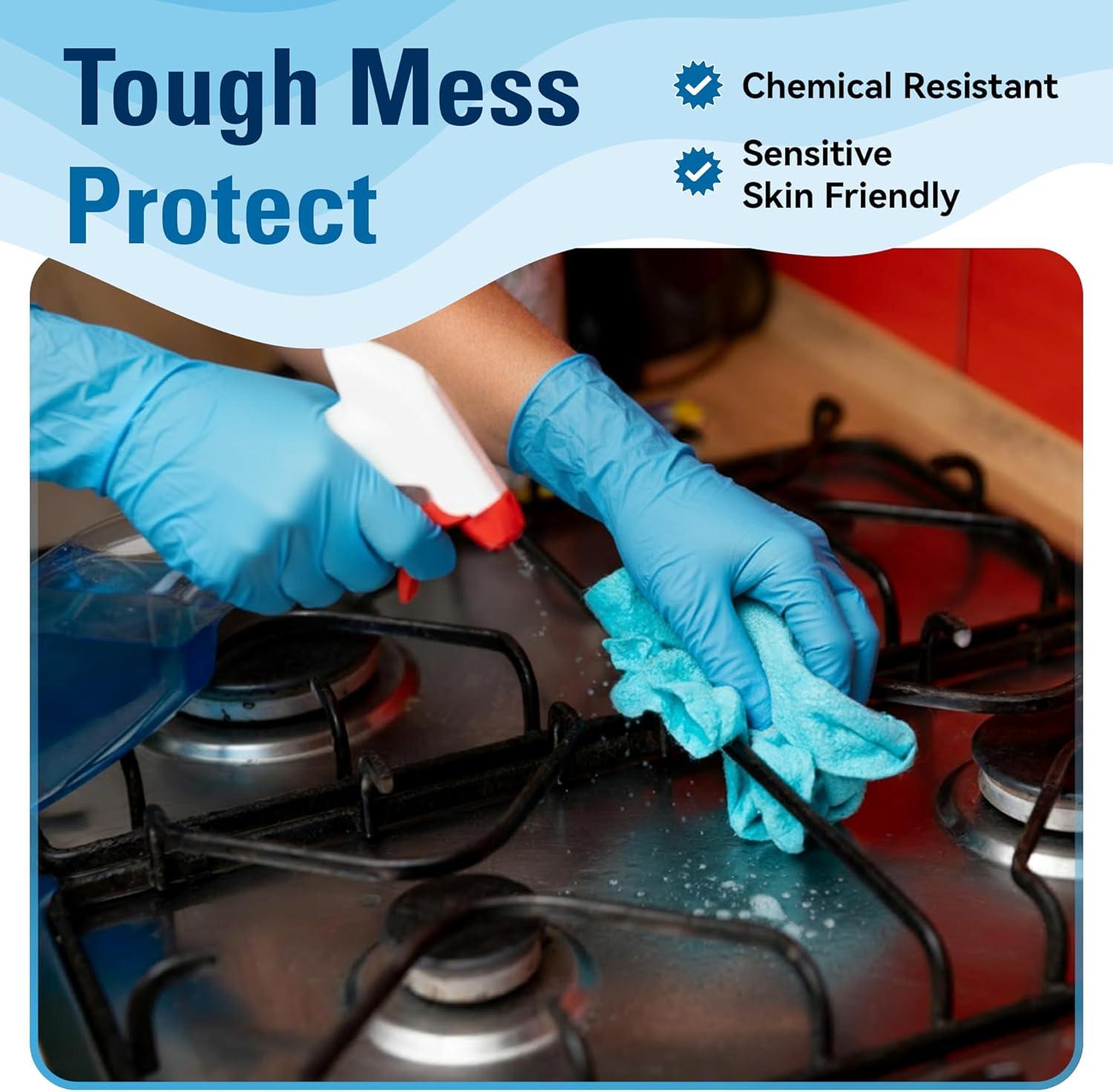 image:imageSWIFTLITE Dark Blue Nitrile Gloves amp Blue Nitrile Gloves Food Safe Disposable Gloves Latex Free Rubber Gloves Powder Free for Cooking Kitchen Cleaning 100 Large