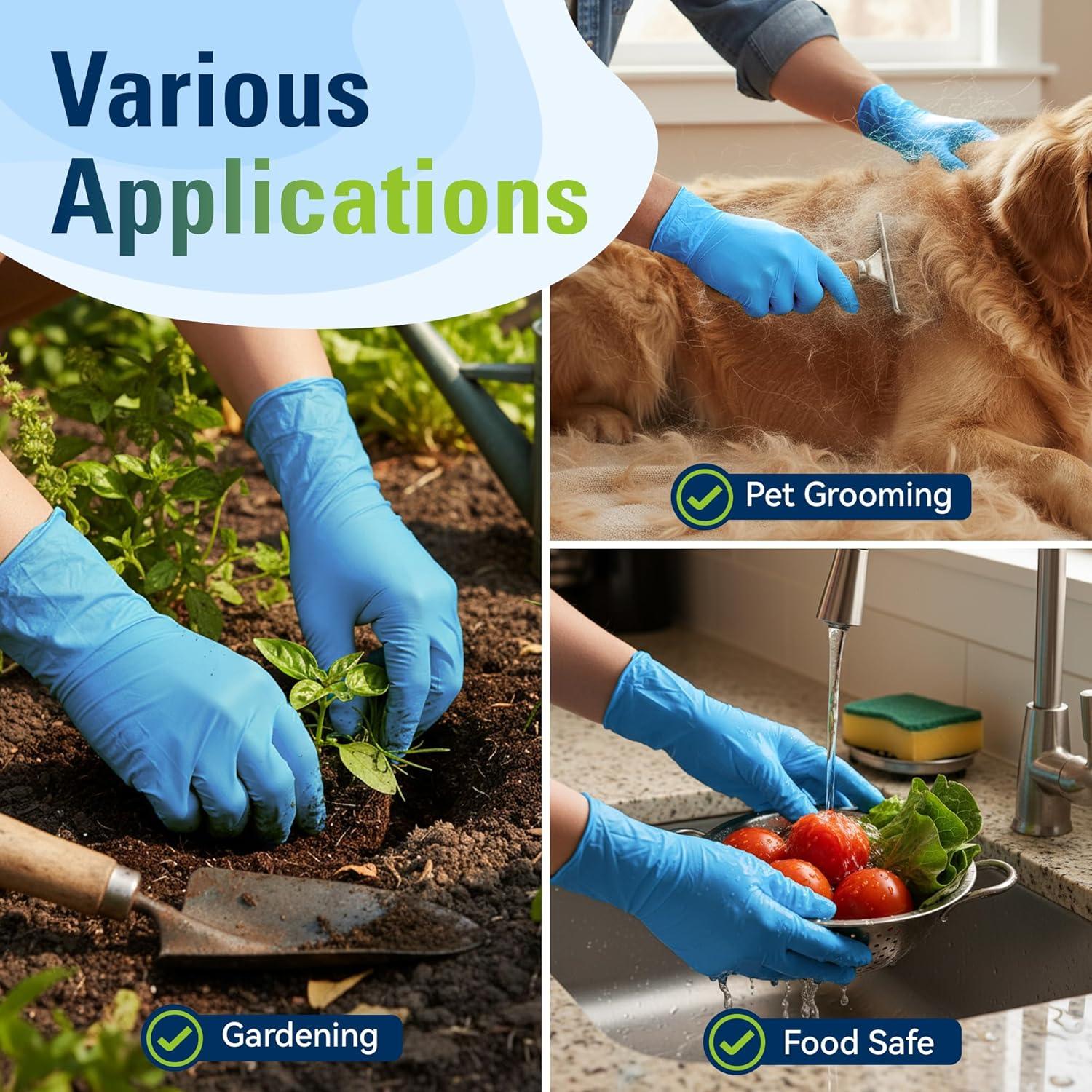 image:imageSWIFTLITE Nitrile Gloves Food Safe Disposable Gloves Latex Free Blue Rubber Gloves Powder Free for Cooking and Cleaning100