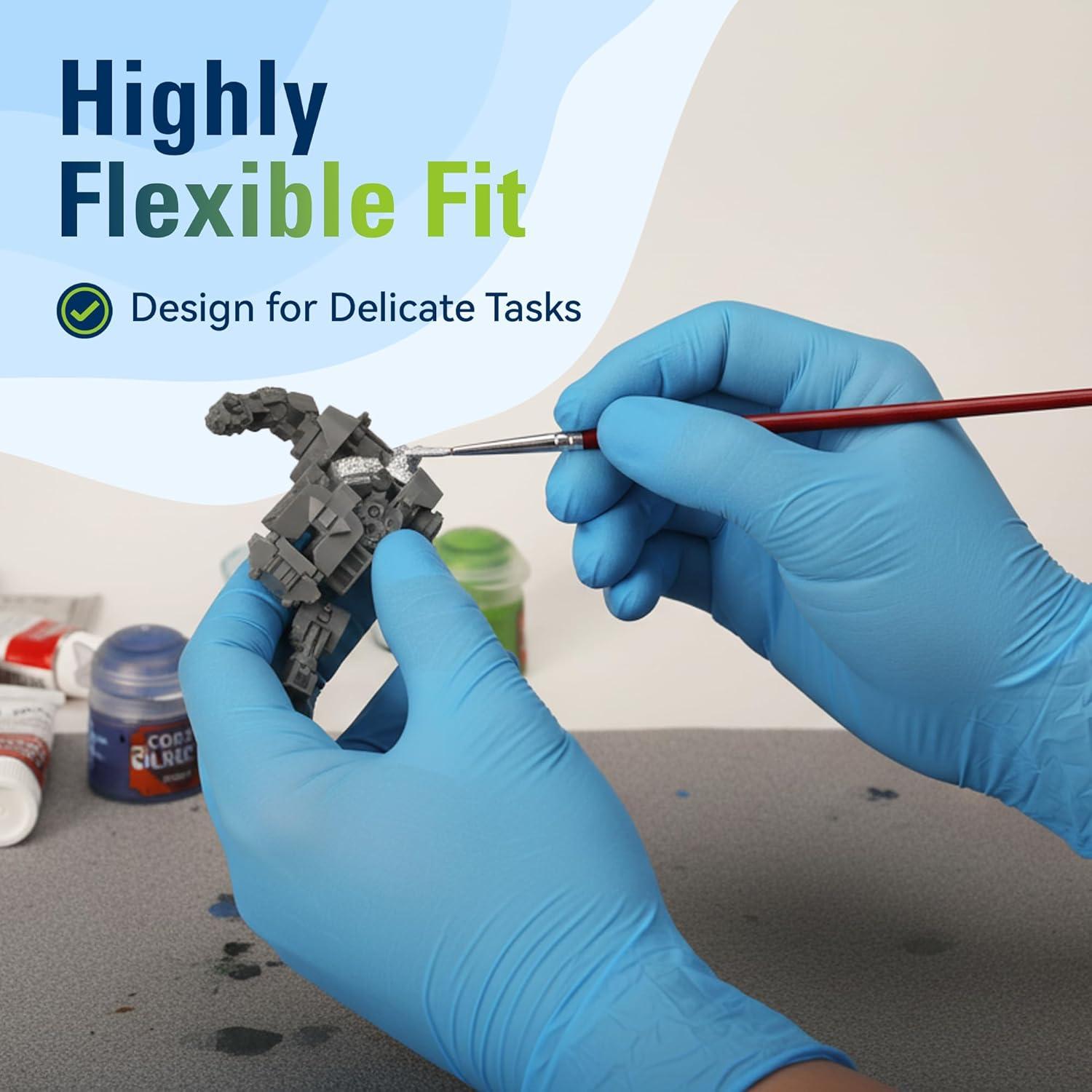image:imageSWIFTLITE Nitrile Gloves Food Safe Disposable Gloves Latex Free Blue Rubber Gloves Powder Free for Cooking and Cleaning100