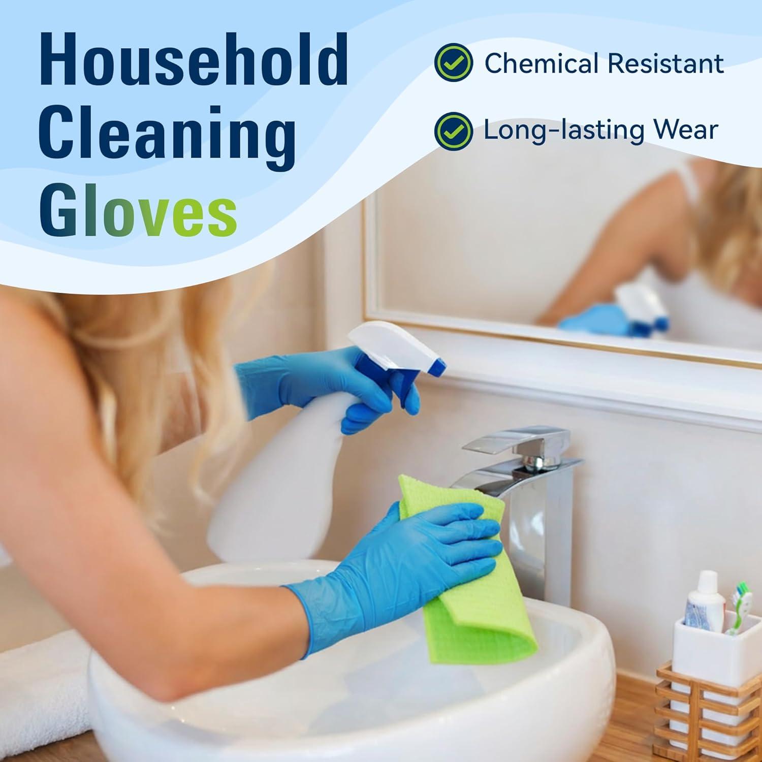 image:imageSWIFTLITE Nitrile Gloves Food Safe Disposable Gloves Latex Free Blue Rubber Gloves Powder Free for Cooking and Cleaning300