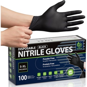 SWIFTLITE Disposable Nitrile Gloves Black, Food Safe Rubber Gloves Latex-Free Powder-Free for Cooking Food Prep Kitchen Clean(100)