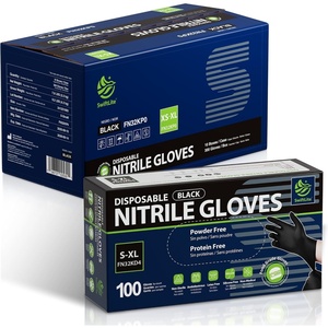 SWIFTLITE Disposable Nitrile Gloves Black, Food Safe Rubber Gloves Latex-Free Powder-Free for Cooking Food Prep Kitchen Clean(1000)